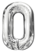 Folieballon nummer 0 H60 cm sølv 